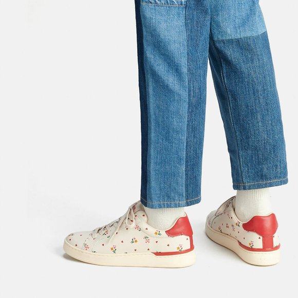 ❤️ Coach Clip Low Top Sneaker Heart Petal Print 8 8.5 9 10 🌸 - Picture 5 of 14